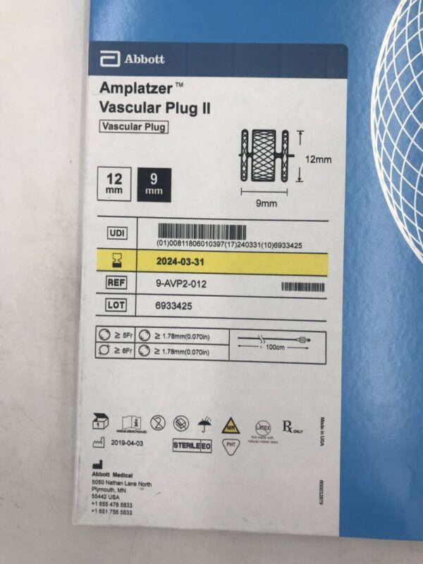 ABBOTT 9-AVP2-012 Amplatzer Vascular Plug II 12mm x 9mm(X)