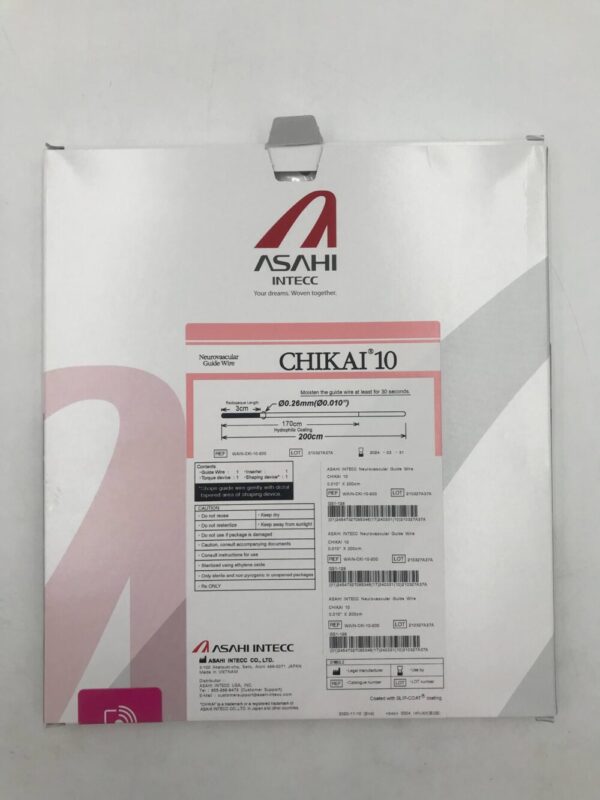 Asahi Intecc WAIN-CKI-10-200 Neurovascular Guide Wire Chikai 10 (0.010" x 200cm) (X)
