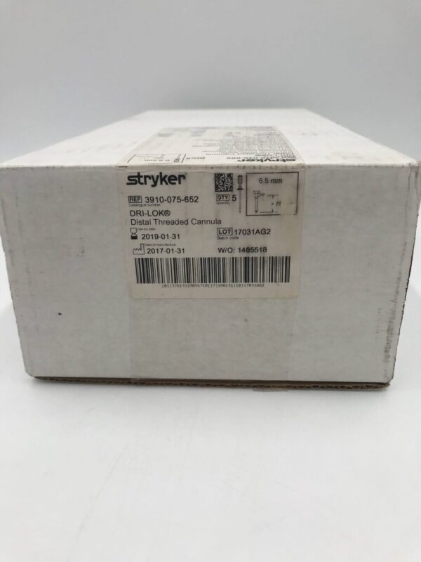 Stryker 3910-075-652 Dri-Lok Distal Threaded Cannula 6.5mm (5/Box) (X)