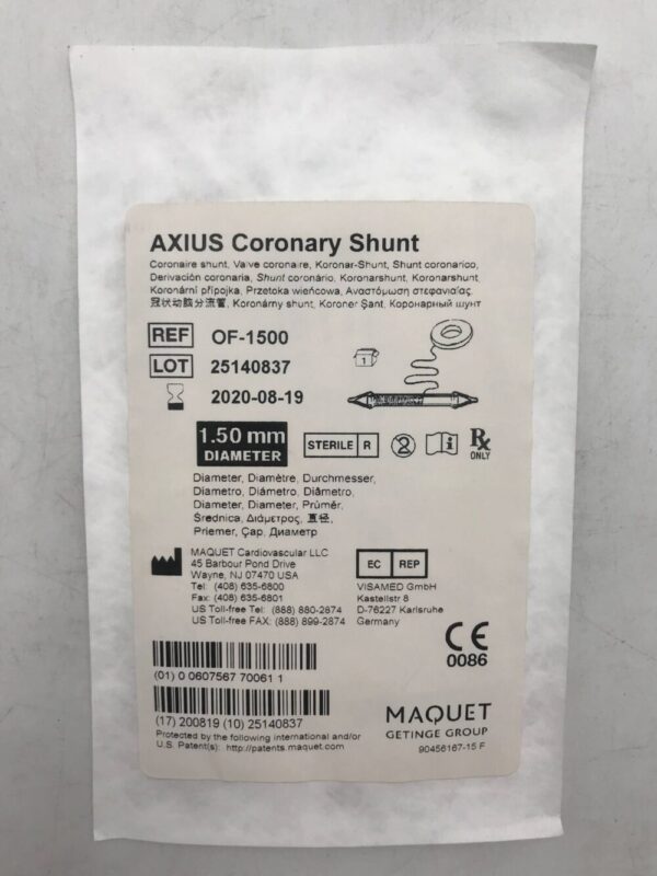 Maquet OF-1500 Axius Coronary Shunt 1.50mm Diameter (X)