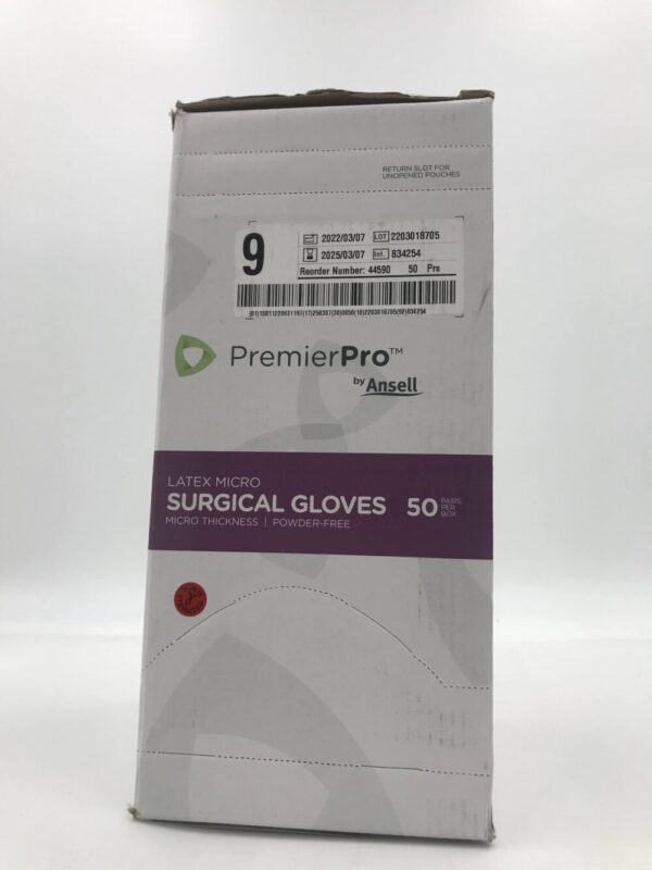 Ansell 44590 Premier Pro Latex Micro Surgical Gloves Size 9 (50Pairs/Box)