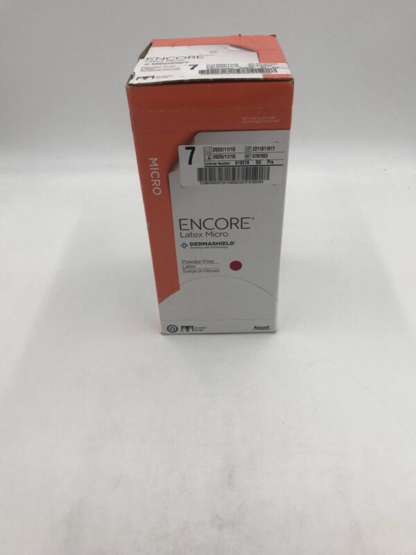 Ansell 5787003 Encore Latex Micro Dermashield Surgical Gloves Size 7 (50Pairs/Box)