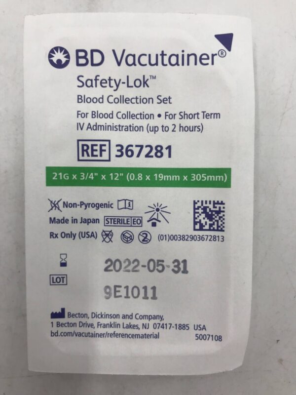 BD 367281 Vacutainer Safety-Lok Blood Collection Set (X)