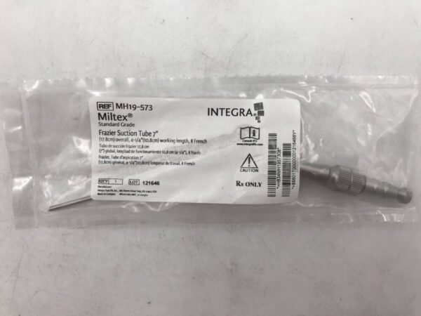 Integra MH19-573 Miltex Standard Grade Frazier Suction Tube 7"