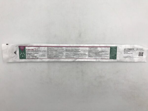 Bard 1758SI18 Lubri-Sil I.C. Anti-Microbial All-Silicone Foley Catheter 18Fr. 5cc Balloon (X)