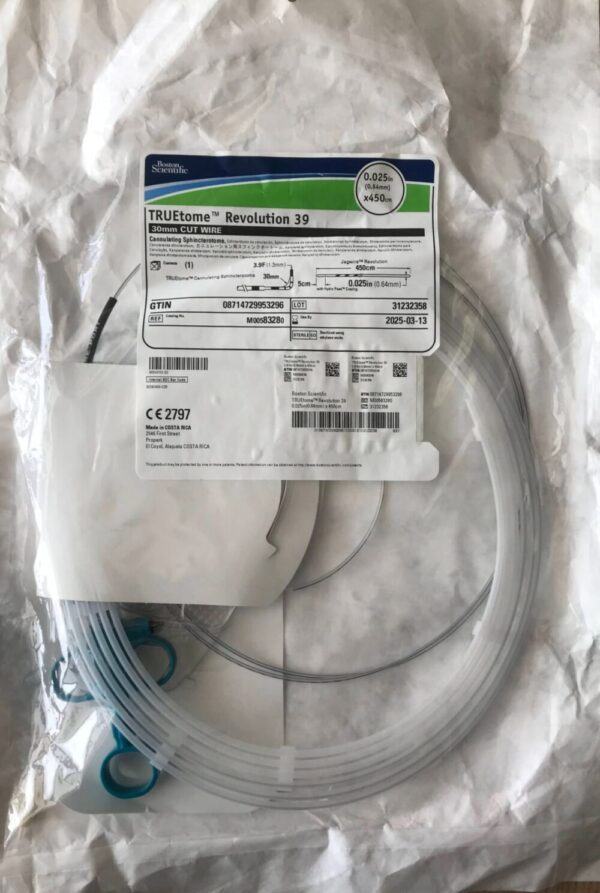 BOSTON SCIENTIFIC 8328 TRUEtome Revolution 39, 30mm Cut Wire Cannulating Sphincterotome 0.025in x 450cm (X)