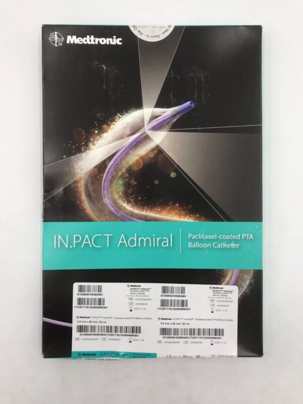 Medtronic ADM04006008P In.Pact Admiral Paclitaxel-Coated PTA Balloon Catheter 4.0mm x 60mm 80cm (X)