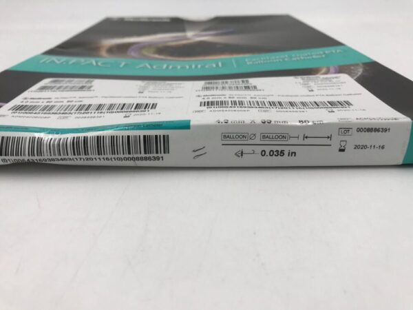 Medtronic ADM04006008P In.Pact Admiral Paclitaxel-Coated PTA Balloon Catheter 4.0mm x 60mm 80cm (X)