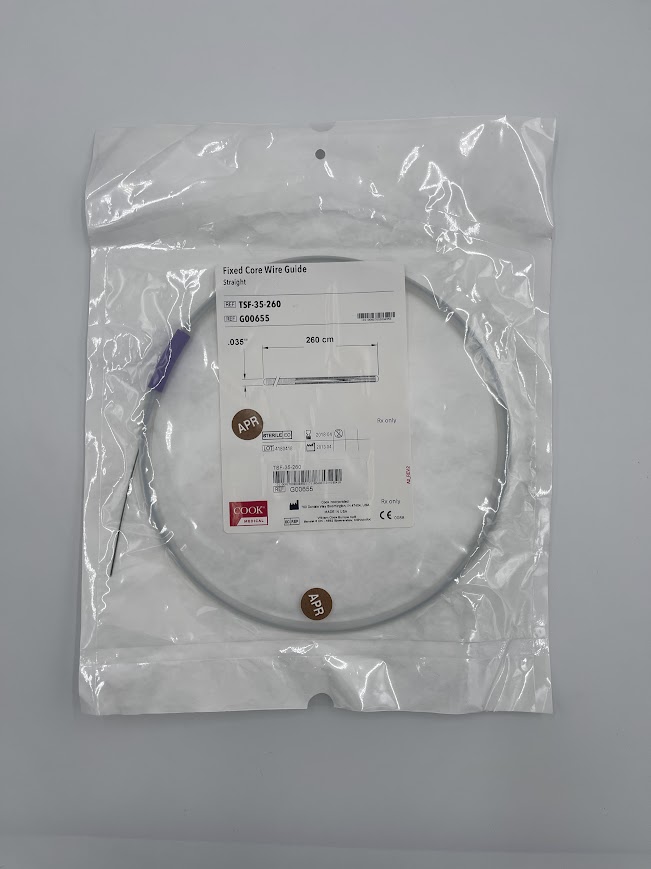 COOK G00655 Fixed Core Wire Guide Straight .035" x 260cm (X)