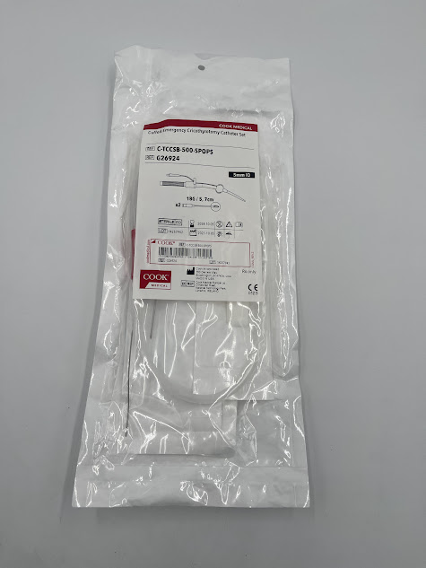 COOK G26924 Cuffed Emergency Cricothyrotomy Catheter Set 5mm ID (X)