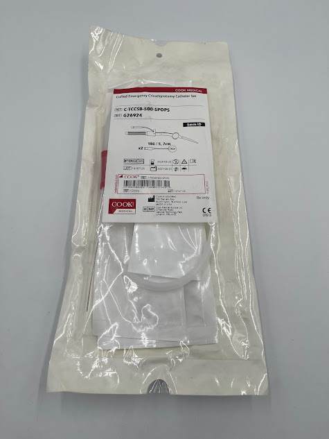 COOK G26924 Cuffed Emergency Cricothyrotomy Catheter Set 5mm ID (X) - Image 2