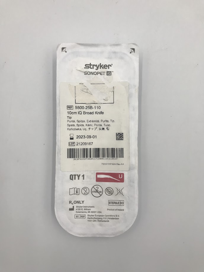 STRYKER 5500-25B-110 Sonopet iQ Broad Knife Tip 10cm (X)