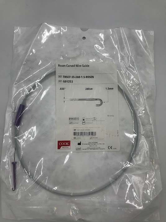 COOK G01253 Rosen Curved Wire Guide .035" x 260cm x 1.5mm (X)