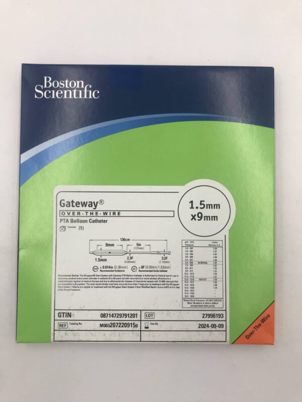 BOSTON SCIENTIFIC 207220915 Gateway OTW PTA Balloon Catheter1.5mm x 9mm (X)