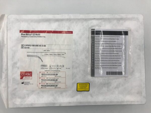 COOK G57708 Blue Rhino G2-Multi Percutaneous Tracheostomy Introducer Tray .052"/55cm