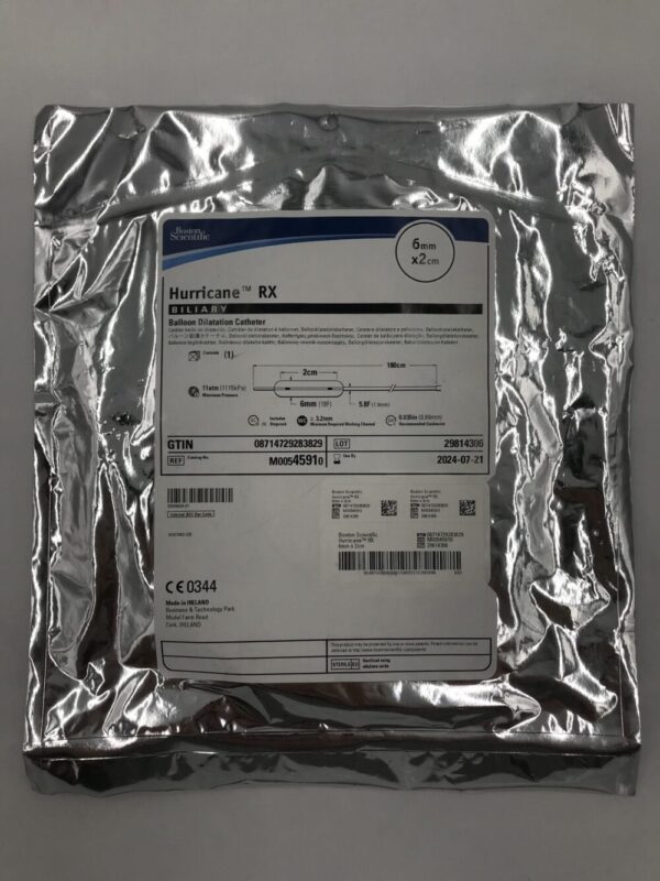 BOSTON SCIENTIFIC 4591 Hurricane RX Biliary Balloon Dilatation Catheter 18F-5.8F x 6mm x 2cm(X)