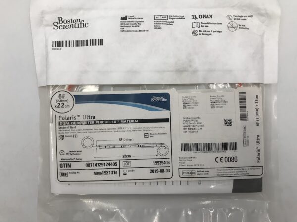 BOSTON SCIENTIFIC 192131 Polaris Ultra Dual Durometer Percuflex Material Ureteral Stent 6F x 22cm (X)