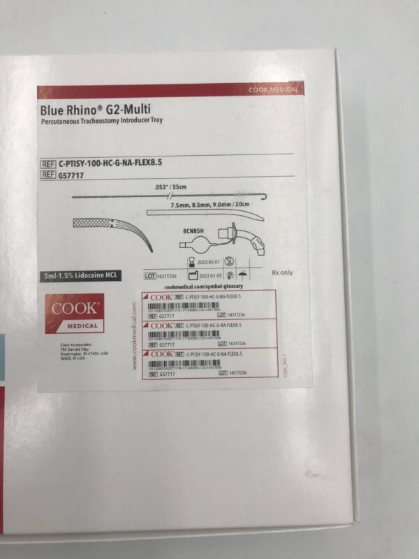 COOK G57717 Blue Rhino G2-Multi Percutaneous Tracheostomy Introducer Tray (X)