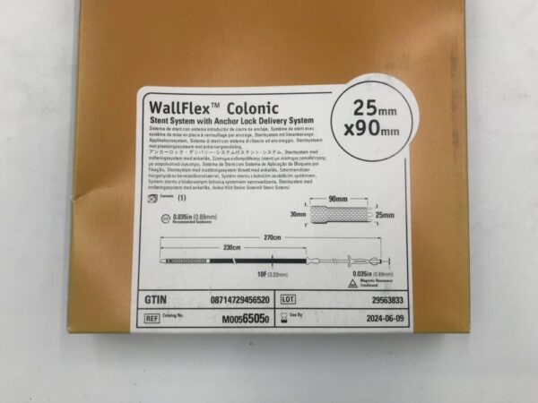 BOSTON SCIENTIFIC 6505 WallFlex Colonic Stent System With Anchor Lock Delivery System 25mm x 90mm (X)