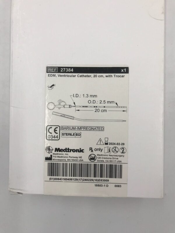 MEDTRONIC 27384 EDM, Ventricular Catheter w/ Trocar 20cm (X)