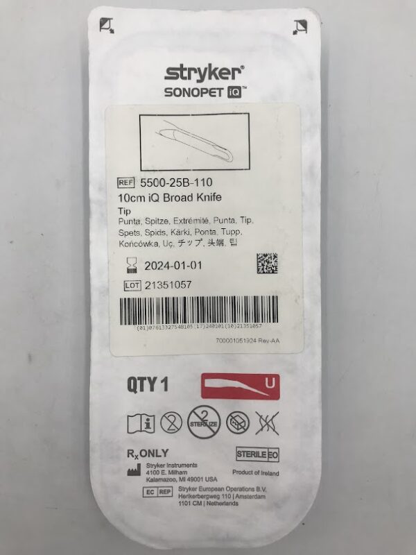 STRYKER 5500-25B-110 Sonopet iQ Broad Knife Tip 10cm (X)