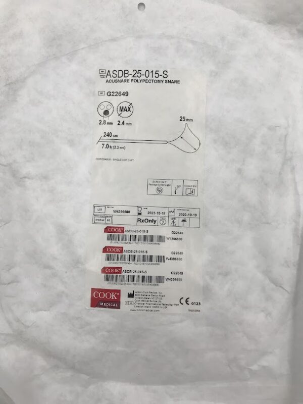 Cook G22649 Acusnare Polypectomy Snare 7Fr x 240cm (X)