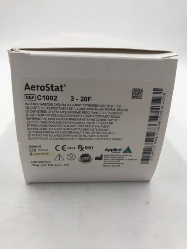 APPLIED MEDICAL C1002 AeroStat Percutaneous Cholangiography Catheter w/ Rigid Tips 3-20F (5/Box)(X)