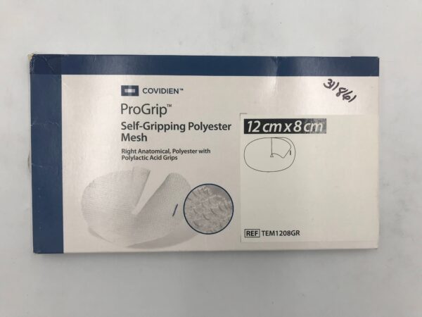 COVIDIEN TEM1208GR ProGrip Self-Gripping Polyester Mesh 12cm x 8cm(X)