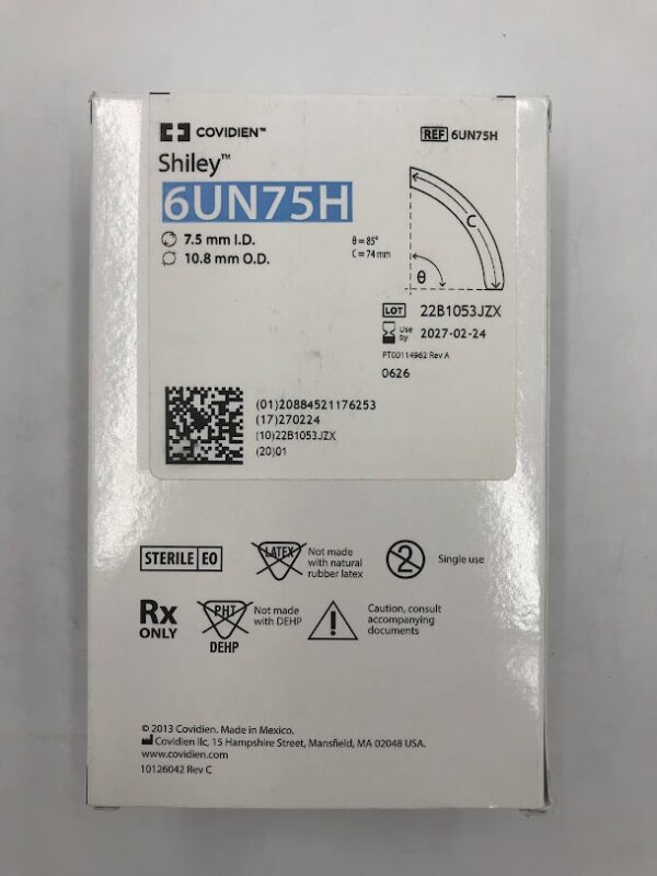 COVIDIEN 6UN75H Shiley Adult Flexible Tracheostomy Tube Cuffless Disposable Inner Cannula 7.5mm I.D. 10.8mm O.D.