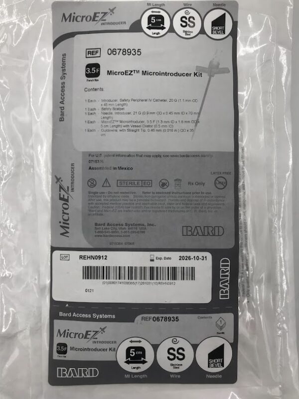 BARD 0678935 MicroEz MicroIntroducer Kit 3.5F x 5cm