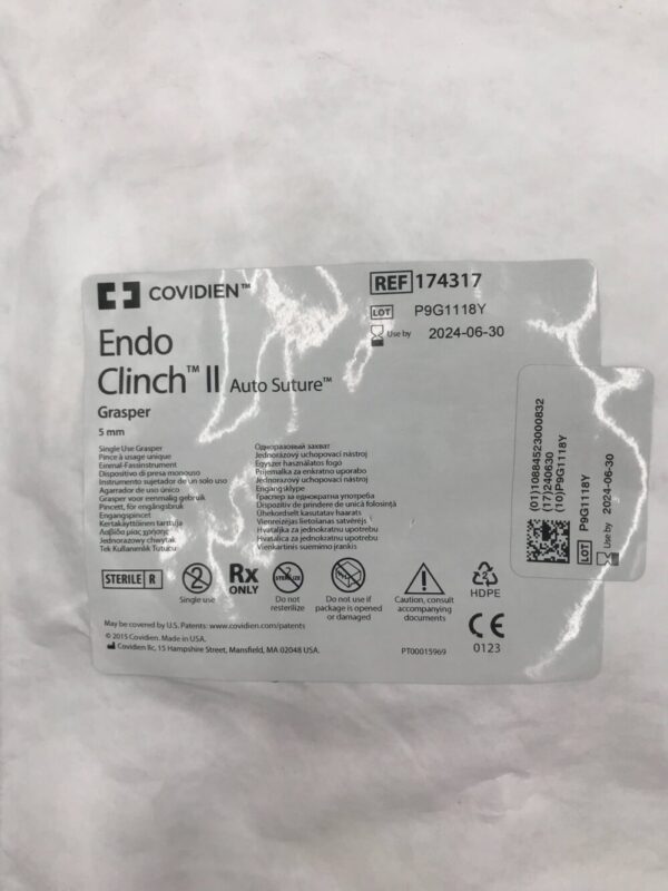 COVIDIEN 174317 Endo Clinch II Auto Suture Grasper 5mm (X)