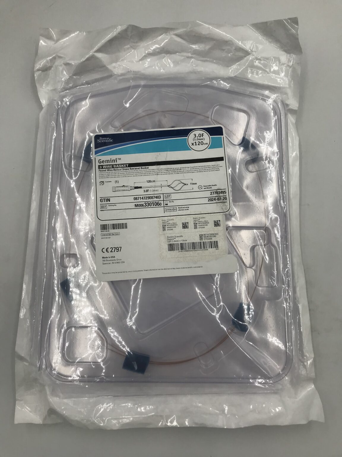 BOSTON SCIENTIFIC 330106 Gemini 3 Wire Basket Paired Wire Helical