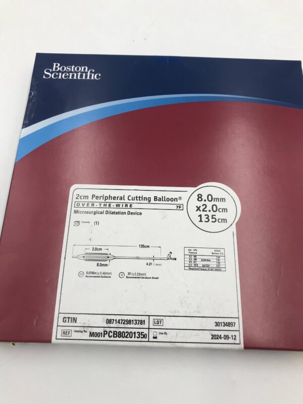 BOSTON SCIENTIFIC PCB8020135 Peripheral Cutting Balloon OTW Microsurgical Dilatation Device 4.2F x 8mm x 2cm x 135cm(X)