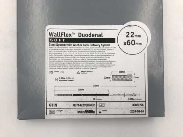 BOSTON SCIENTIFIC 5586 WallFlex Duodenal Soft Stent System w/ Anchor Lock Delivery System 9F x 22x60mm (X)