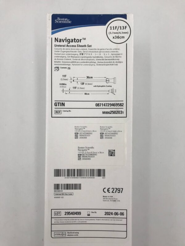 BOSTON SCIENTIFIC 250203 Navigator Ureteral Access Sheath Set 11F/13F x 36cm (5/Box)(X)