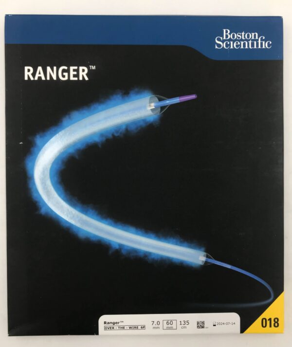 BOSTON SCIENTIFIC 3941970061 Ranger OTW Paclitaxel-Coated PTA Balloon Catheter 6F x 7x60mm x 135cm (X)