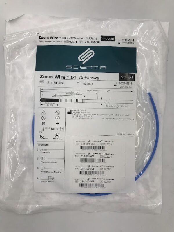 SCIENTIA VASCULAR Z14-300-003 Zoom Wire Guide Wire 14, Support 300cm (X)