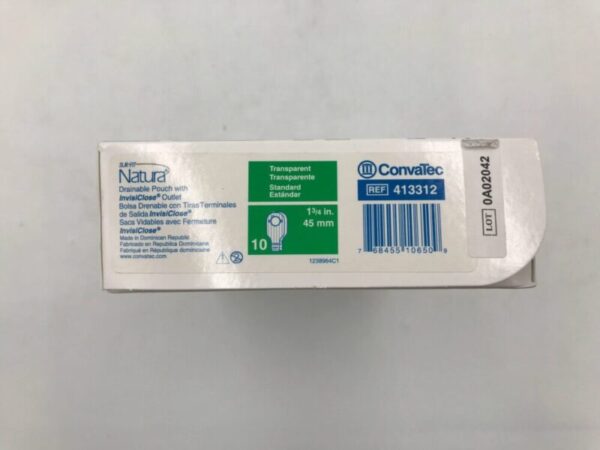 CONVATEC 413312 Sur-Fit Natura Drainable Pouch Invislclose (10/Box) 1 3/4in x 45mm