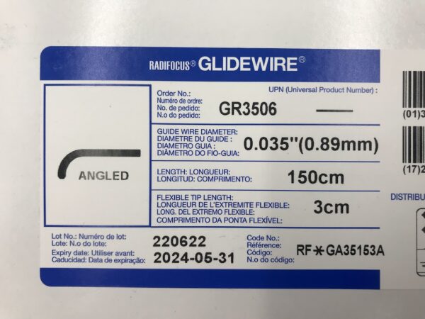 TERUMO GR3506 Radifocus Glidewire Angled 0.035" x 3cm x 150cm (5/Box) (X)