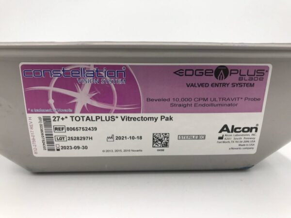 ALCON 8065752439 Constellation Vision System 27+ TOTALPLUS Vitrectomy Pak Beveled 10,000CPM(X)