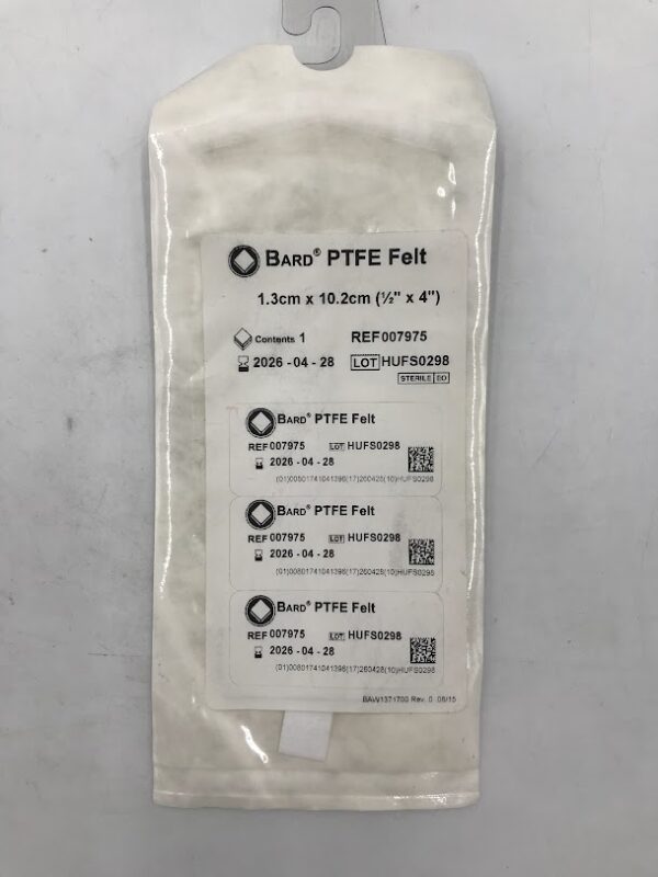 BARD 007975 PTFE Felt 1.3cm x 10.2cm (1/2" x 4")