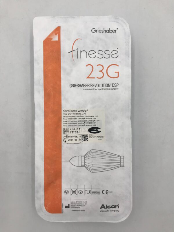 ALCON 706.13 Grieshaber Finesse MAXGrip Rev DSP Forceps 23G (X)