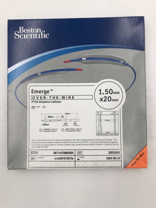 BOSTON SCIENTIFIC 391912015 Emerge OTW PTCA Dilatation Catheter 2.3F-3.2F x 1.50 x 20mm (X)