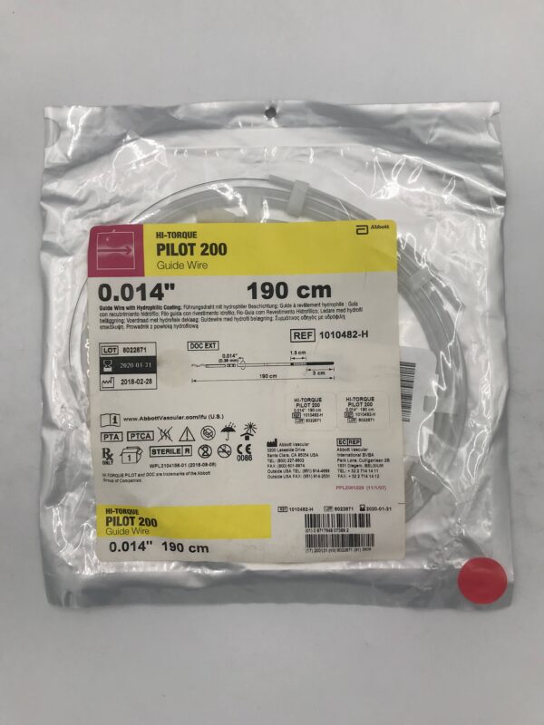 ABBOTT 1010482-H Hi-Torque Pilot 200 Guide Wire w/ Hydrophilic Coating 0.014in x 190cm(X)