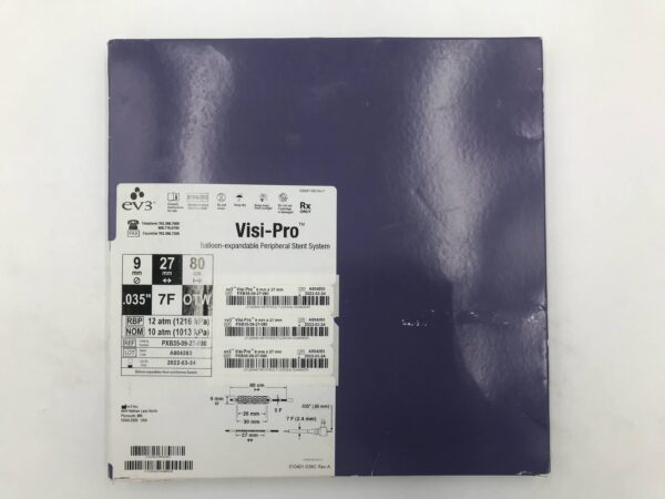 EV3 PXB35-09-27-080 Visi-Pro Balloon-Expandable Peripheral Stent System OTW 7F x 80cm (X)