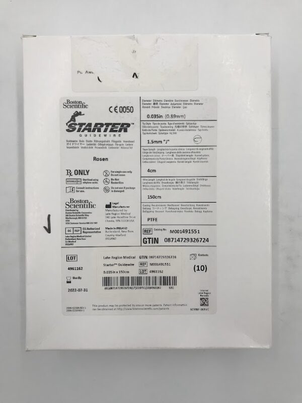 BOSTON SCIENTIFIC 49155  Starter Guidewire Rosen 0.035" x 1.5mm J x 150cm (10/Box) (X)