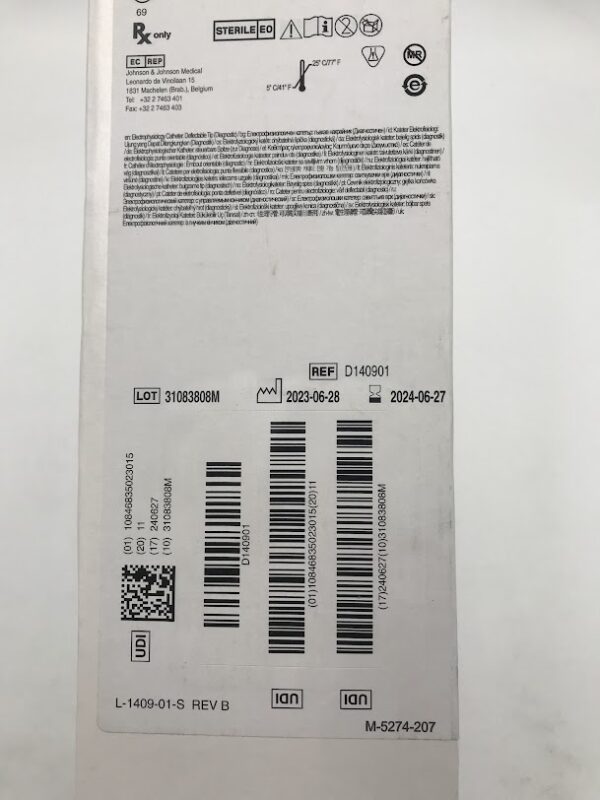 BIOSENSE WEBSTER D140901 Optrell Mapping Catheter w/TRUEref Technology NAV C3, 8F x 113±3cm (X)