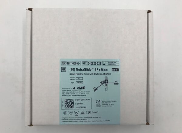 APPLIED MEDICAL TECHNOLOGY NFT-05055-I NutraGlide Nasal Feeding Tube w/Stylet and ENFit 5F x 55cm (10/Box)