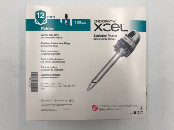 ETHICON B12LT Endopath XCEL Bladeless Trocars w/ Stability Sleeves 12mm x 100mm (6/Box)(X)