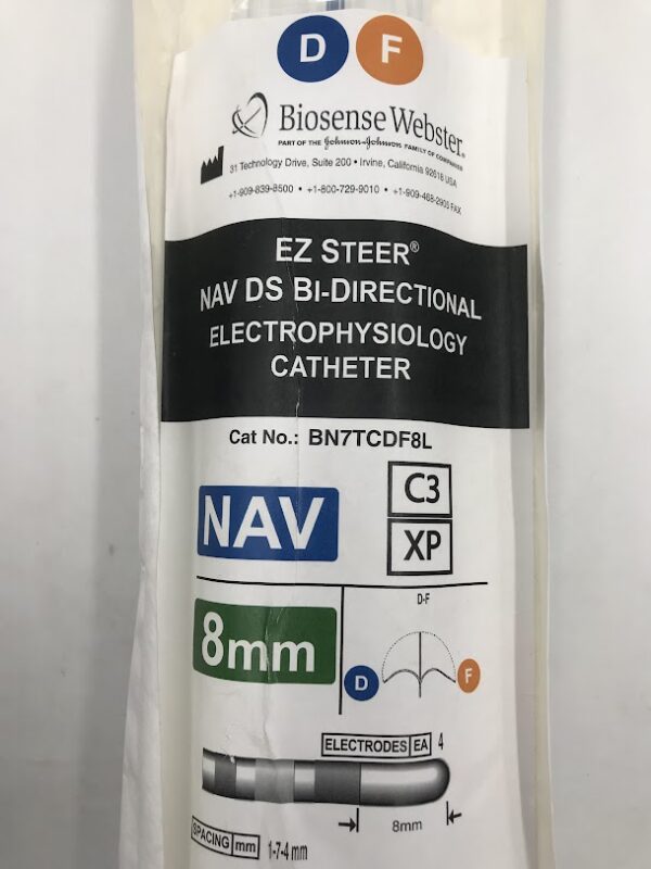 BIOSENSE WEBSTER 34L35M EZ Steer NAV DS Bi-Directional Electrophysiology Catheter 8mm 7Fr x 115cm